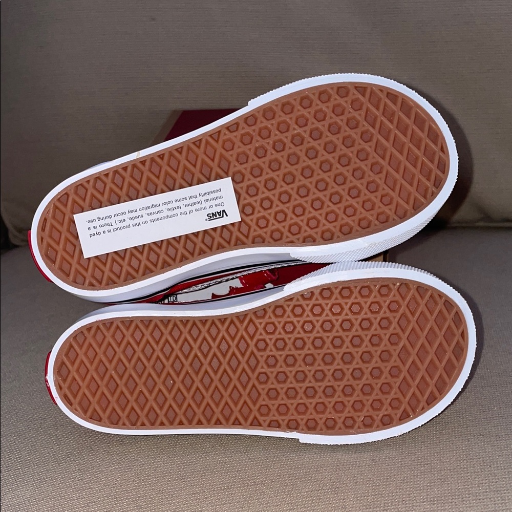 Vans Kids Red Sneakers with Velcro Straps - Picture 3 of 4
